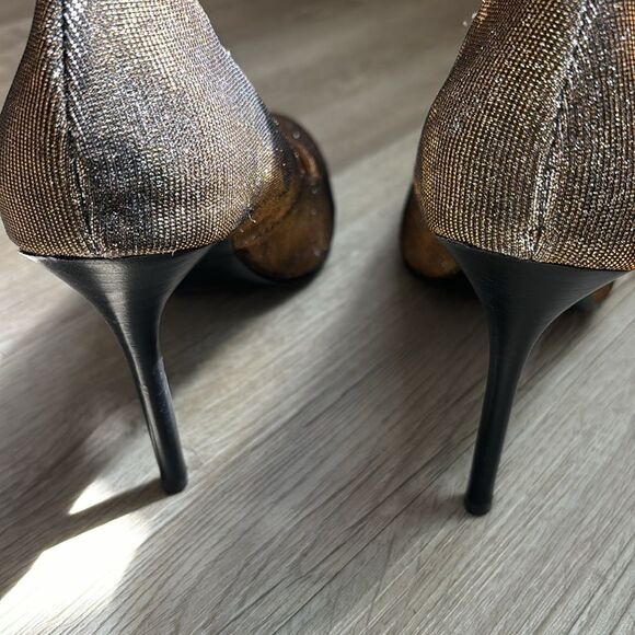 Banana Republic Womens Glitter Gold/silver Chameleon Round Toe Heels Siz… - Picture 4 of 7